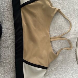 Tan and Black Sports Bra